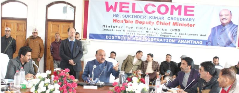 Deputy CM reviews development projects in Anantnag