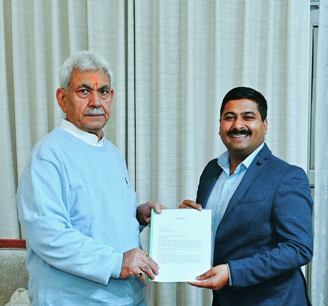 BJP Spokesperson, President BJP J&K, MLA call on LG