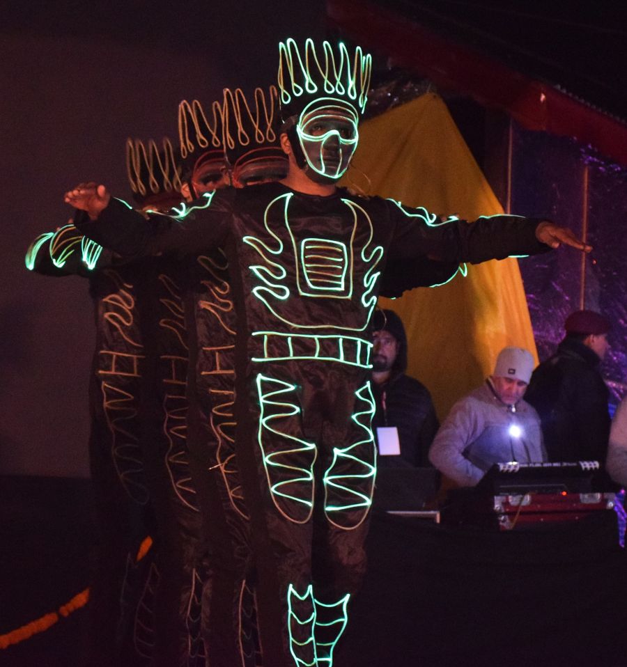 Athletes perform during the inaugural ceremony of Khelo India at Gulmarg on Sunday