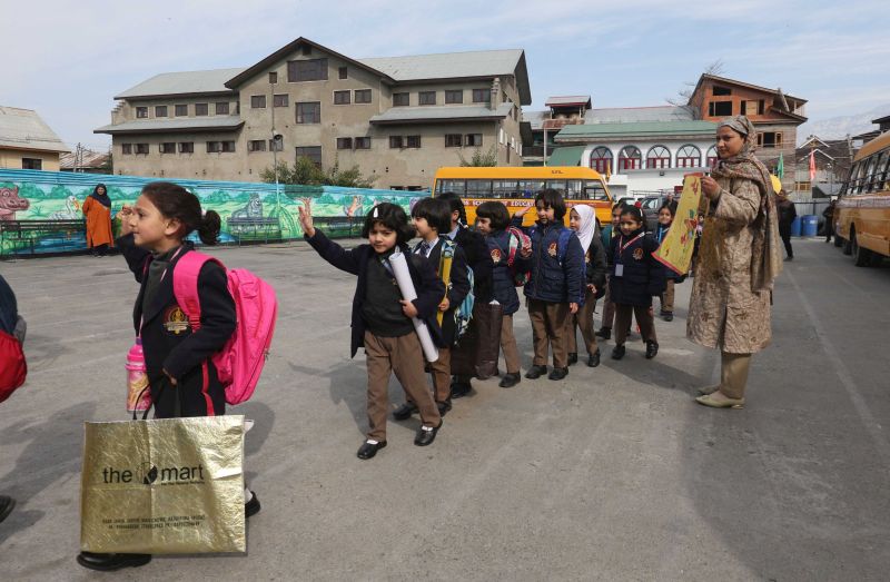 Schools reopen in Kashmir after three-month winter break