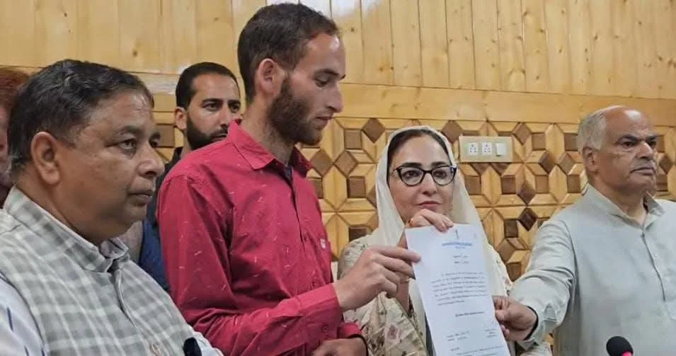 Pahalgam braveheart honoured: Brother Nazakat gets appointment letter from Waqf Chairperson