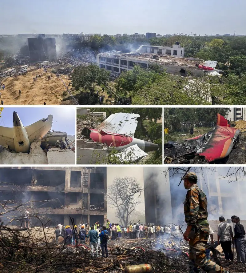 London-bound AI plane carrying 242 people crashes near Ahmedabad airport; Ex-Guj CM Rupani among dead