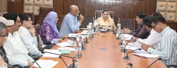 Sakeena Itoo reviews progress on health projects across Kashmir division
