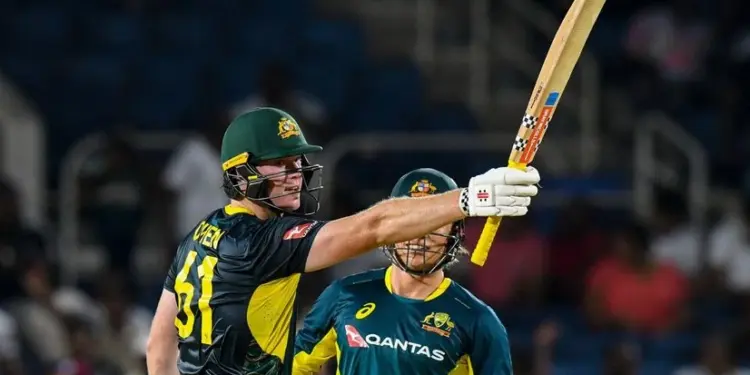Owen’s debut half-century and wicket propel Australia to T20 win over West Indies