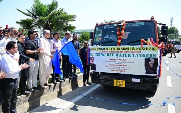 CM flags off fleet of water tankers to strengthen drinking water supply in Kashmir