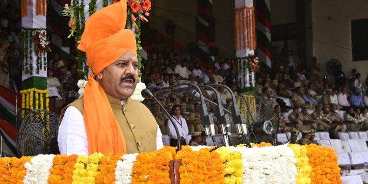 Dy CM unfurls tricolour at MA Stadium Jammu