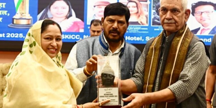 LG felicitates Awardees of International Buddha Peace and Bharat Ratna Dr. Bhim Rao Ambedkar Awards at Srinagar