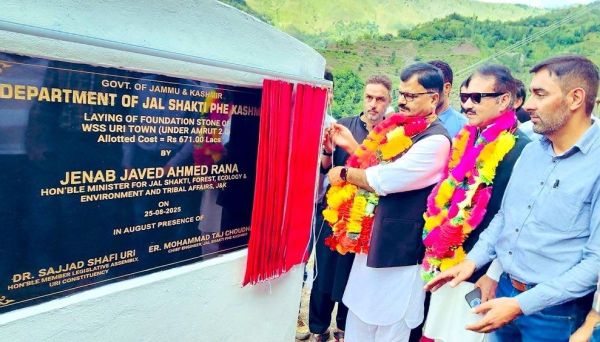 Rana lays foundation stones for Flood Protection Works, Water Supply Scheme in Uri