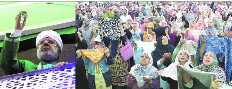 Thousands throng Hazratbal, other shrines on Friday following Eid-e-Milad (SAW)