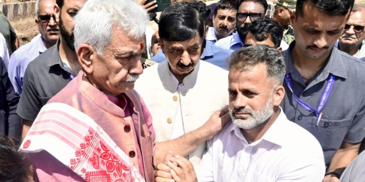LG Manoj Sinha visits Udhampur, inspects National Highway restoration works