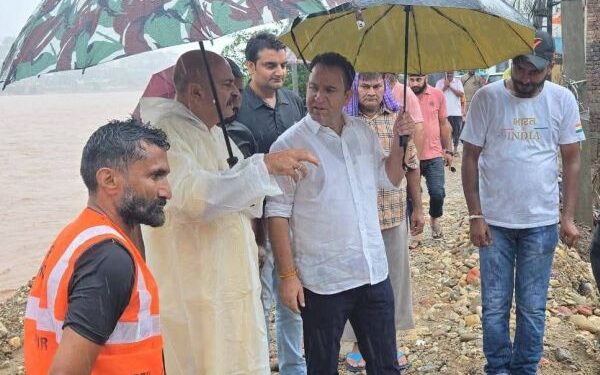 LoP Sunil Sharma tours flood-hit areas of Jammu city, assures immediate relief