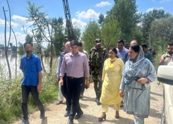 Mandeep Kaur takes stock of flood situation in Pulwama, Budgam, Srinagar