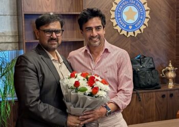 Satish Sharma interacts with BCCI President