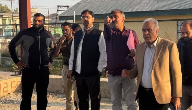 Satish Sharma reviews facilities at key Pampore sports grounds