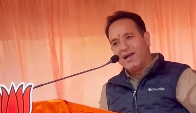 Sunil Sharma, Ashok Koul address nomination rally of Aga Syed Mohsin at Budgam