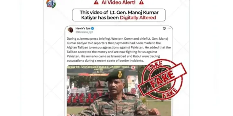 PIB FactCheck debunks fake video of Western Command chief on Taliban