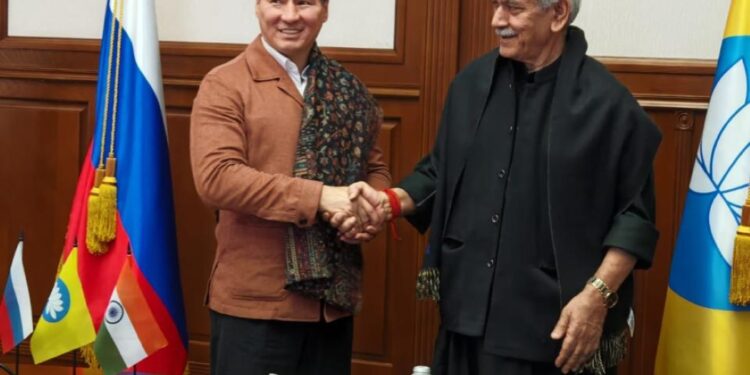 LG meets head of Republic of Kalmykia, pays obeisance to sacred relics of Buddha