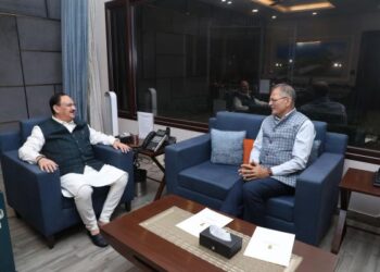 LG Kavinder Gupta calls on Union Health Minister JP Nadda in Delhi