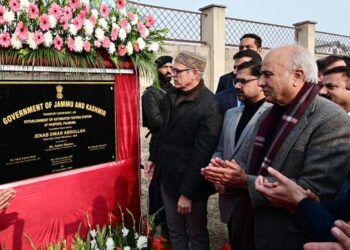 CM Omar Abdullah lays foundation for Automated Testing Station in Pampore