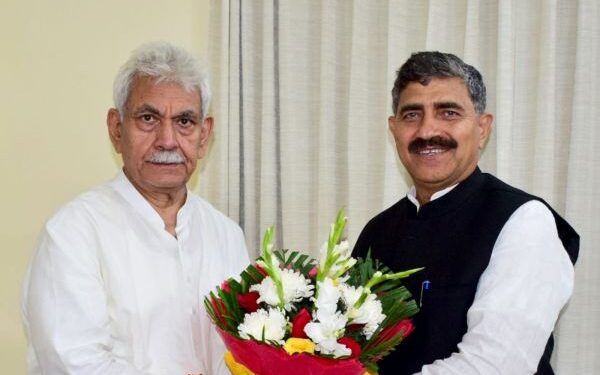 Jugal Kishore Sharma, LoP Sunil Sharma call on LG