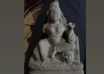 Durga sculpture recovered from Jhelum in Bla