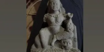 Durga sculpture recovered from Jhelum in Bla