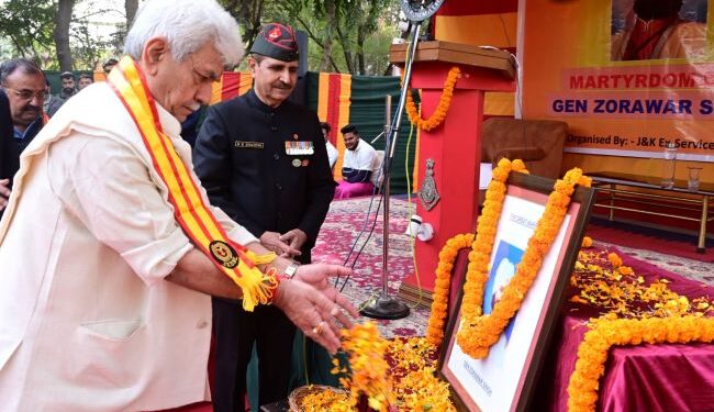 LG pays tributes to Dogra General on his Martyrdom Day