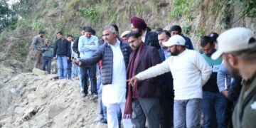 Satish Sharma lays foundation stone for bridge linking Reasi with Jammu