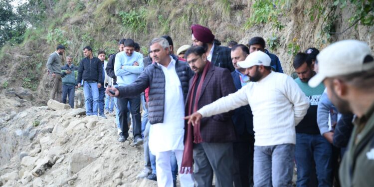 Satish Sharma lays foundation stone for bridge linking Reasi with Jammu