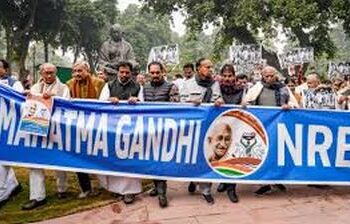 G RAM G bill: Opposition’s protest march in Parliament complex, Kharge vows to take fight to streets