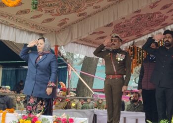 Sakeena Itoo unfurls National Flag on 77th Republic Day at Anantnag