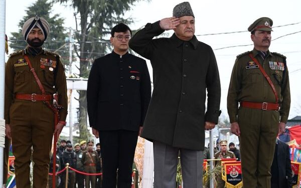 Javid Dar unfurls Tricolour, Baramulla celebrates 77th Republic Day with grandeur