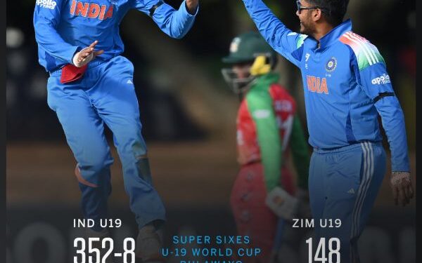 U-19 World Cup: India inflict 204-run defeat on Zimbabwe in Super Six