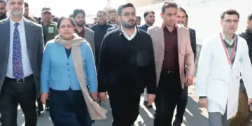 DC Srinagar, GMC Principal, SSP Traffic review works at Bone & Joint Hospital, Barzulla