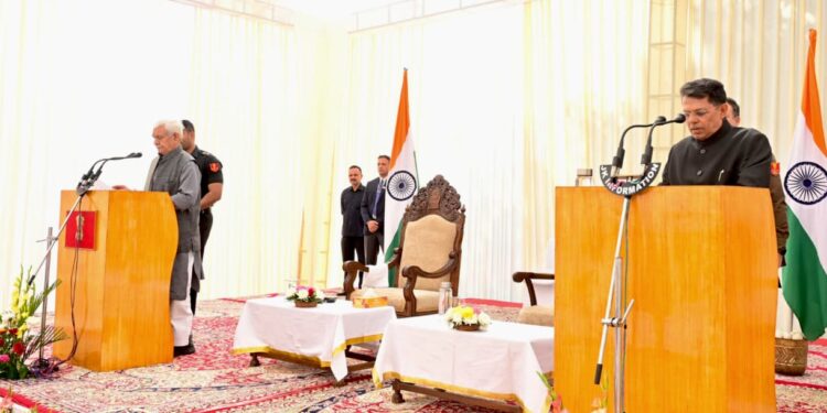 LG Sinha administers oath to Shantmanu as J&K State Election Commissioner