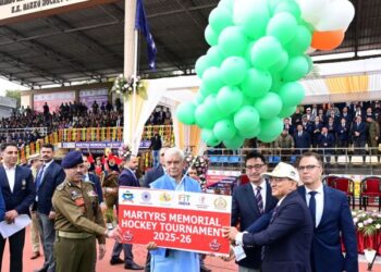 Lt Governor Manoj Sinha inaugurates J&K Police’s Martyrs Memorial Hockey Tournament in Jammu