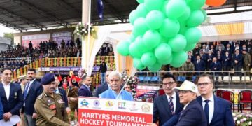 Lt Governor Manoj Sinha inaugurates J&K Police’s Martyrs Memorial Hockey Tournament in Jammu