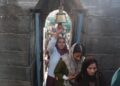 Devotees visiting the Shankaracharya Temple on Sunday to observe Mahashivratri and have Darshan