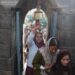 Devotees visiting the Shankaracharya Temple on Sunday to observe Mahashivratri and have Darshan