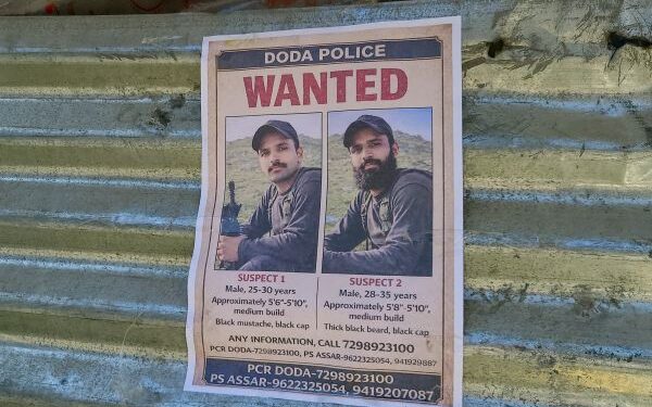 Posters of wanted JeM terrorist surfaces in Doda amid intensified operations
