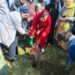 Sakeena Itoo plants saplings at Ganderbal Hospital under Kayakalp, NQAS