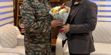 Satish Sharma reviews border infrastructure development with BRO Chief