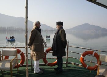 VP Radhakrishnan enjoys shikara ride on Dal Lake in Srinagar