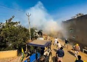 Stones pelted, tear gas shells fired as farmers’ protest in Bathinda turns violent