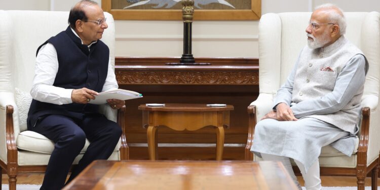LG of Ladakh meets Prime Minister Modi