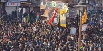 Protests in Kashmir against killing of Iranian leader Khamenei