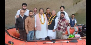 JKPCC leaders dedicate boat facility for devotees at Baba Bhair Devta Shrine