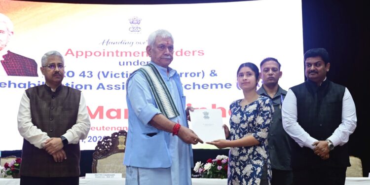 LG hands over appointment letters to terror victims’ families, vows strongest action against terror ecosystem