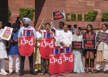 LPG crisis: Opposition MPs protest in Parliament complex, question PM’s absence from House