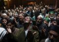 Devotees pray during ‘Shab-e-Qadr’ at the shrine of Dastageer Sahib (Sheikh Syed Abdul Qadir Jeelani RA), in Srinagar